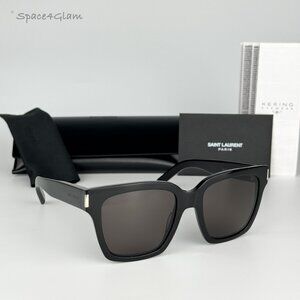NEW Saint Laurent New Wave SL507 001 Black Grey Square Unisex Sunglasses SL 507